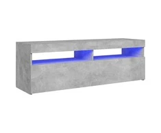 TV staliukas TV spintelė su LED apšvietimu, betono pilka, 120x35x40 cm