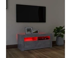 TV staliukas TV spintelė su LED apšvietimu, betono pilka, 90x35x40cm