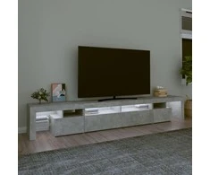 TV staliukas TV spintelė su LED apšvietimu, betono pilka, 260x36,5x40cm