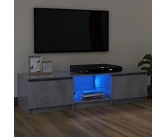 TV staliukas TV spintelė su LED apšvietimu, betono pilka, 120x30x35,5cm