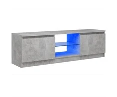 TV staliukas TV spintelė su LED apšvietimu, betono pilka, 120x30x35,5cm