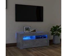 TV staliukas TV spintelė su LED apšvietimu, betono pilka, 90x35x40cm