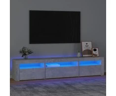 TV staliukas TV spintelė su LED apšvietimu, betono pilka, 195x35x40cm