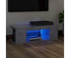 TV staliukas Tv spintelė su LED apšvietimu, betono pilka, 90x39x30cm