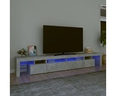 TV staliukas TV spintelė su LED apšvietimu, betono pilka, 260x36,5x40cm