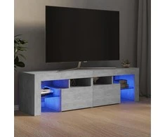 TV staliukas Televizoriaus spintelė su LED, betono pilka, 140x36,5x40cm