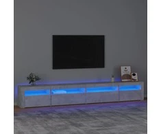 TV spintelė su LED apšvietimu, betono pilka, 270x35x40cm