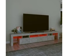 TV staliukas TV spintelė su LED apšvietimu, betono pilka, 230x36,5x40cm