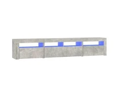 TV staliukas TV spintelė su LED apšvietimu, betono pilka, 210x35x40cm
