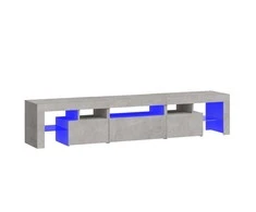TV staliukas TV spintelė su LED apšvietimu, betono pilka, 200x36,5x40cm