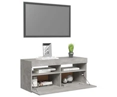 TV staliukas TV spintelė su LED apšvietimu, betono pilka, 90x35x40cm