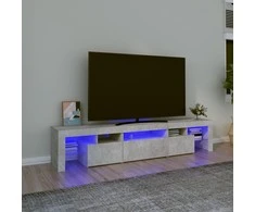 TV staliukas TV spintelė su LED apšvietimu, betono pilka, 200x36,5x40cm