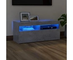TV staliukas TV spintelė su LED apšvietimu, betono pilka, 90x35x40cm