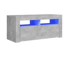 TV staliukas TV spintelė su LED apšvietimu, betono pilka, 90x35x40cm