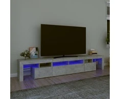 TV staliukas TV spintelė su LED apšvietimu, betono pilka, 230x36,5x40cm