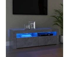 TV staliukas TV spintelė su LED apšvietimu, betono pilka, 120x35x40 cm
