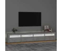 TV staliukas TV spintelė su LED apšvietimu, betono pilka, 240x35x40cm