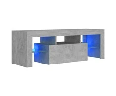 TV staliukas TV spintelė su LED apšvietimu, betono pilka, 120x35x40cm
