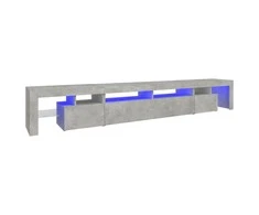 TV staliukas TV spintelė su LED apšvietimu, betono pilka, 260x36,5x40cm