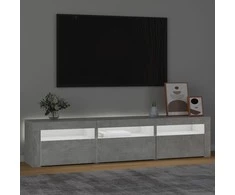 TV staliukas TV spintelė su LED apšvietimu, betono pilka, 180x35x40cm