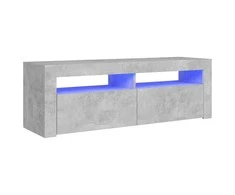 TV staliukas TV spintelė su LED apšvietimu, betono pilka, 120x35x40 cm