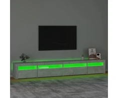 TV spintelė su LED apšvietimu, betono pilka, 270x35x40cm