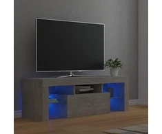 TV staliukas TV spintelė su LED apšvietimu, betono pilka, 120x35x40cm