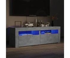 TV staliukas TV spintelė su LED apšvietimu, betono pilka, 120x35x40 cm