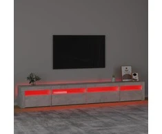 TV spintelė su LED apšvietimu, betono pilka, 270x35x40cm