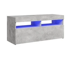 TV staliukas TV spintelė su LED apšvietimu, betono pilka, 90x35x40cm