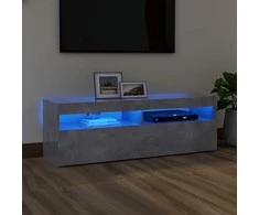 TV staliukas TV spintelė su LED apšvietimu, betono pilka, 120x35x40 cm