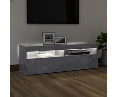 TV staliukas TV spintelė su LED apšvietimu, betono pilka, 120x35x40 cm
