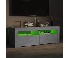 TV staliukas TV spintelė su LED apšvietimu, betono pilka, 120x35x40 cm