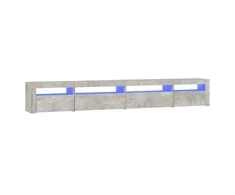 TV spintelė su LED apšvietimu, betono pilka, 270x35x40cm