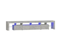 TV staliukas TV spintelė su LED apšvietimu, betono pilka, 230x36,5x40cm