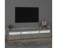TV staliukas TV spintelė su LED apšvietimu, betono pilka, 210x35x40cm