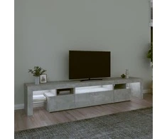 TV staliukas TV spintelė su LED apšvietimu, betono pilka, 215x36,5x40cm