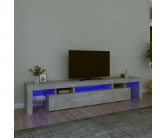 TV staliukas TV spintelė su LED apšvietimu, betono pilka, 215x36,5x40cm