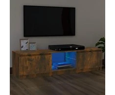 TV staliukas TV spintelė su LED apšvietimu, dūminio ąžuolo, 120x30x35,5cm