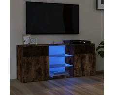 TV staliukas TV spintelė su LED apšvietimu, dūminio ąžuolo, 120x30x50cm