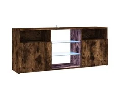 TV staliukas TV spintelė su LED apšvietimu, dūminio ąžuolo, 120x30x50cm