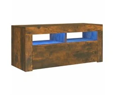 TV staliukas TV spintelė su LED apšvietimu, dūminio ąžuolo, 90x35x40cm