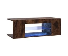 TV staliukas TV spintelė su LED apšvietimu, dūminio ąžuolo, 90x39x30cm