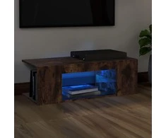 TV staliukas TV spintelė su LED apšvietimu, dūminio ąžuolo, 90x39x30cm