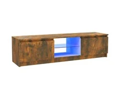 TV staliukas TV spintelė su LED apšvietimu, dūminio ąžuolo, 120x30x35,5cm