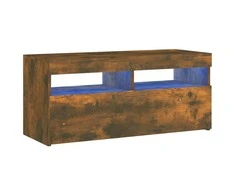 TV staliukas TV spintelė su LED apšvietimu, dūminio ąžuolo, 90x35x40cm