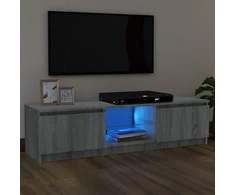 TV staliukas TV spintelė su LED apšvietimu, pilka ąžuolo, 120x30x35,5cm