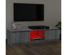 TV staliukas TV spintelė su LED apšvietimu, pilka ąžuolo, 120x30x35,5cm