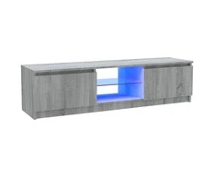 TV staliukas TV spintelė su LED apšvietimu, pilka ąžuolo, 120x30x35,5cm