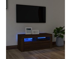 TV staliukas TV spintelė su LED apšvietimu, ruda ąžuolo, 90x35x40cm